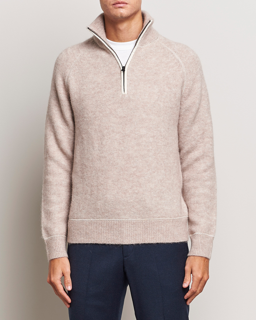 Men | J.Lindeberg | J.Lindeberg | Wilton Half Zip Sweater Oyster Grey