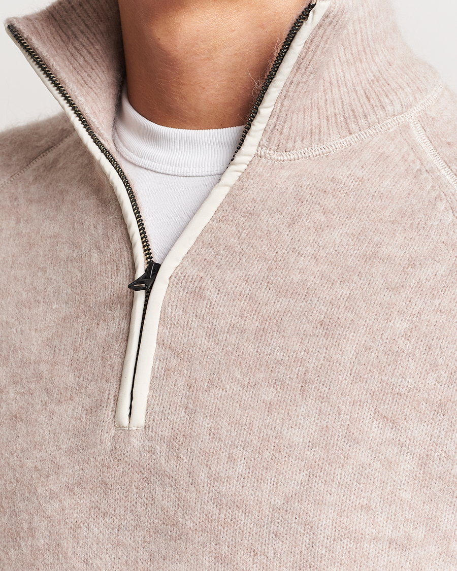 Men | Sweaters & Knitwear | J.Lindeberg | Wilton Half Zip Sweater Oyster Grey