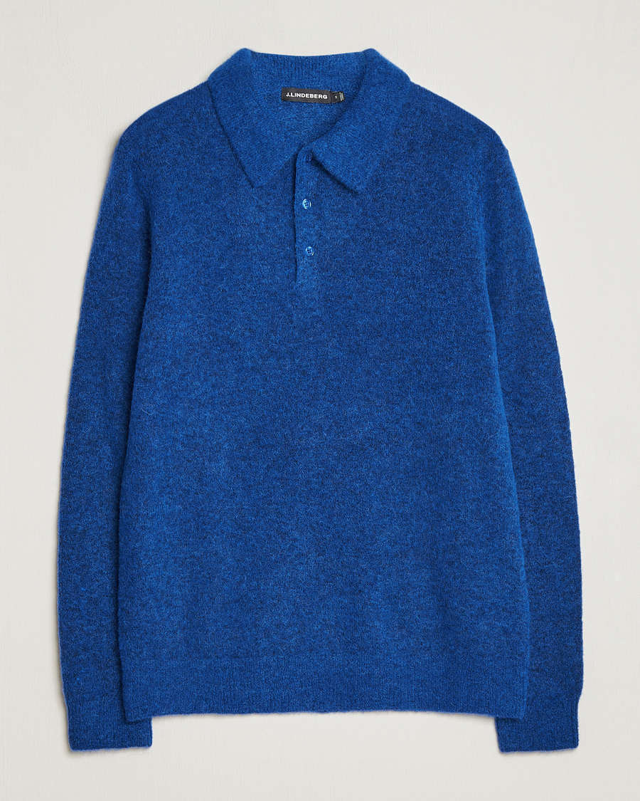 Men | Sweaters & Knitwear | J.Lindeberg | Hayden Hairy Polo Knit Surf The Web