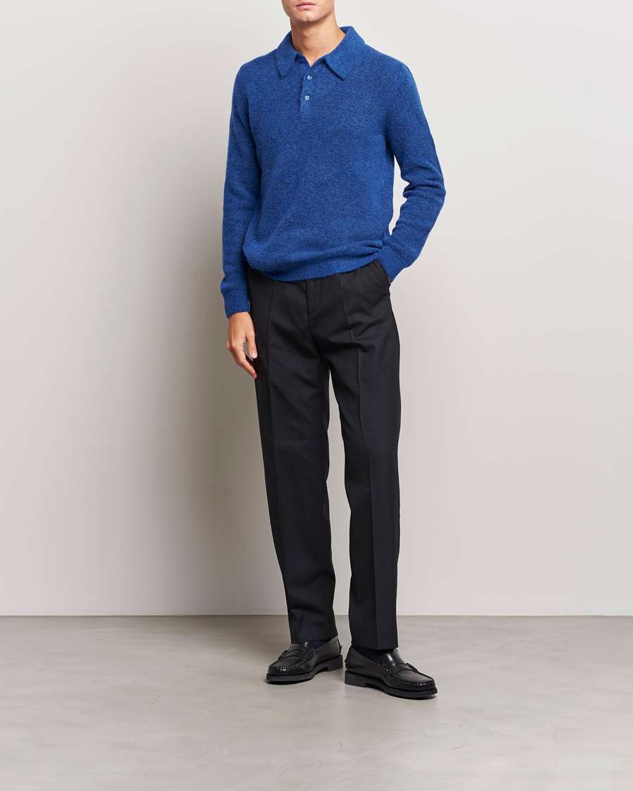 Men | Sweaters & Knitwear | J.Lindeberg | Hayden Hairy Polo Knit Surf The Web