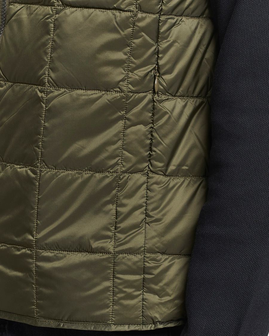 Men | Coats & Jackets | TAION | High Neck Full Zip Lightweight Down Vest Dark Olive