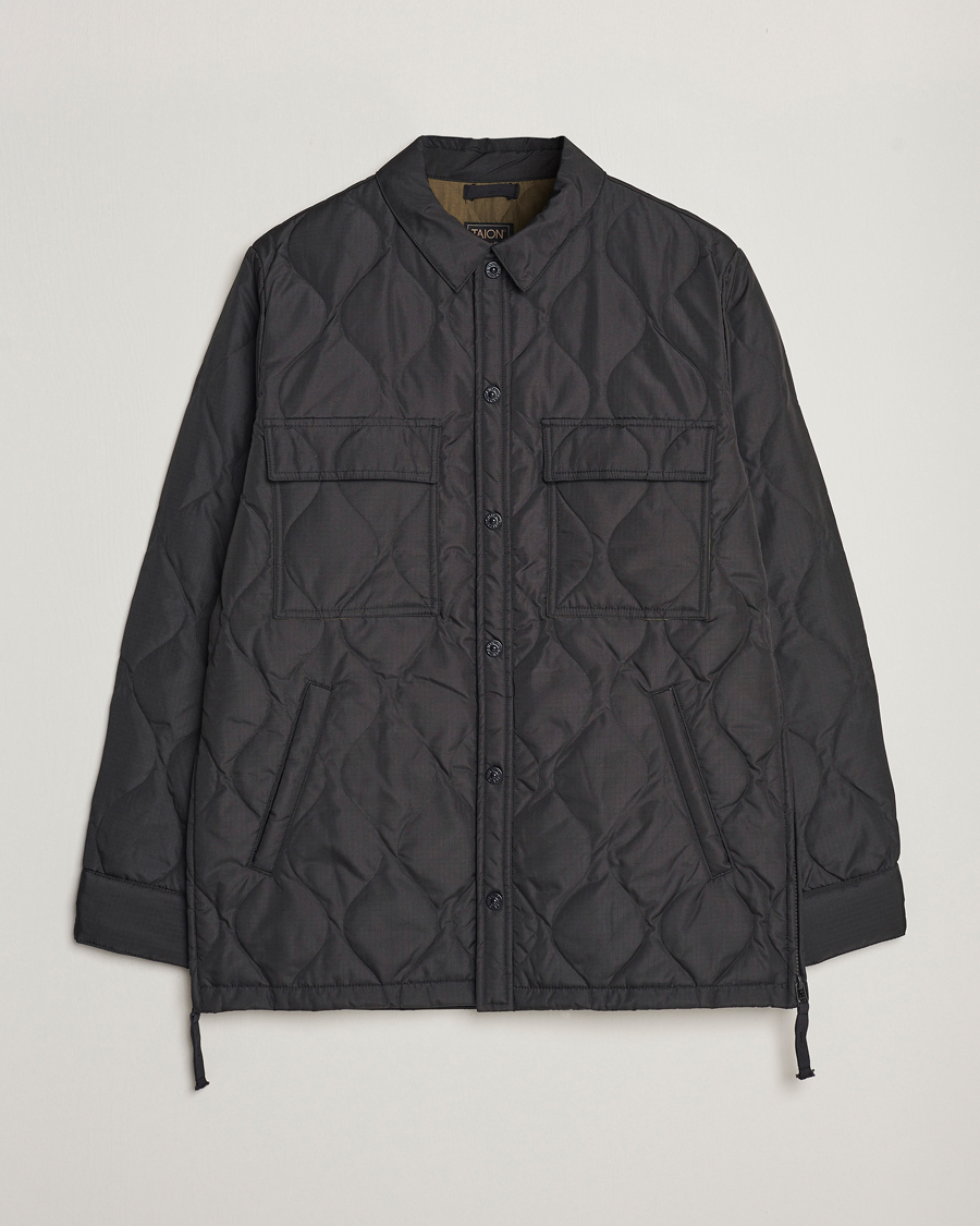 Men | Coats & Jackets | TAION | Padded Military CPO Shirt Jacket Black