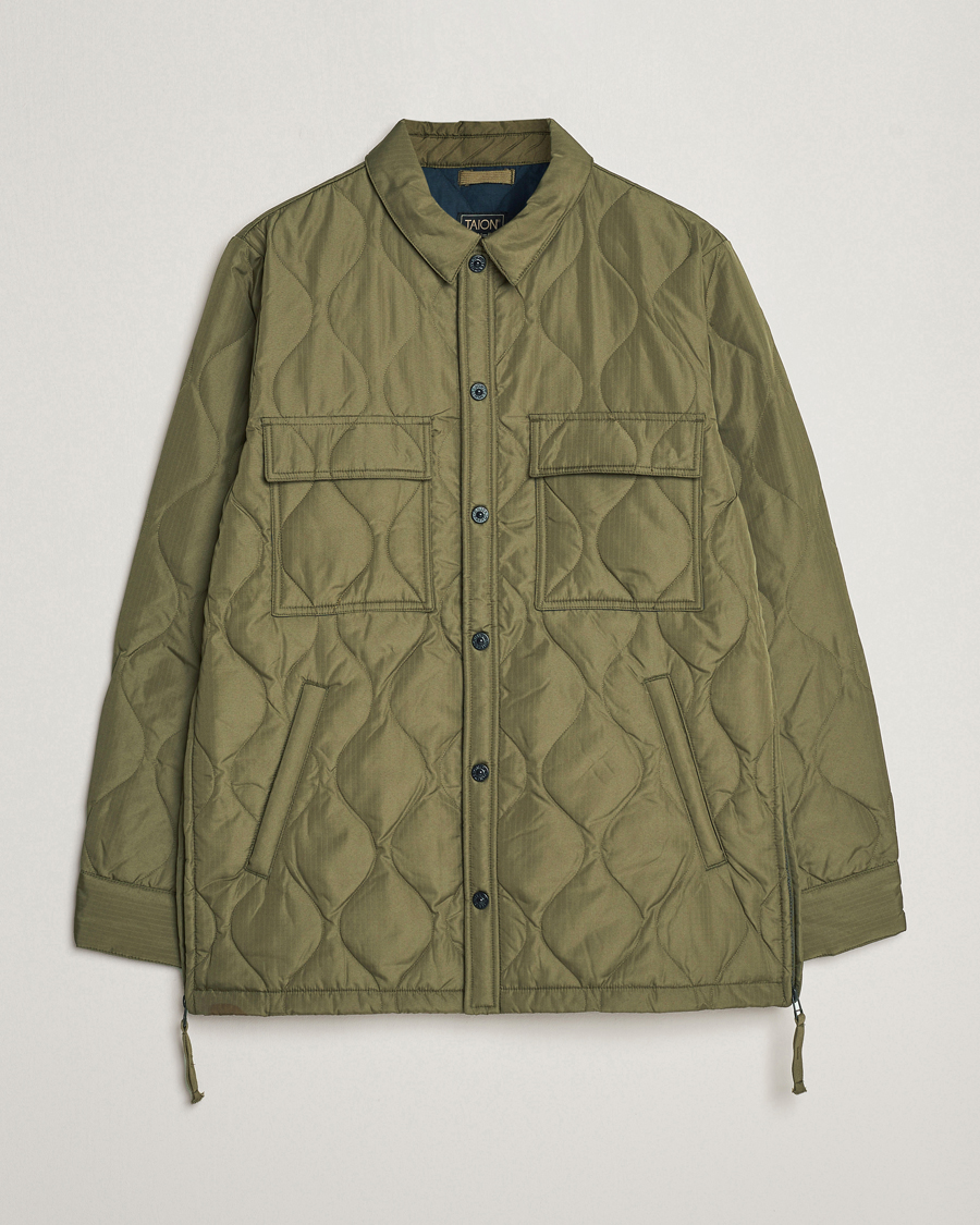 Men | Coats & Jackets | TAION | Padded Military CPO Shirt Jacket Dark Olive