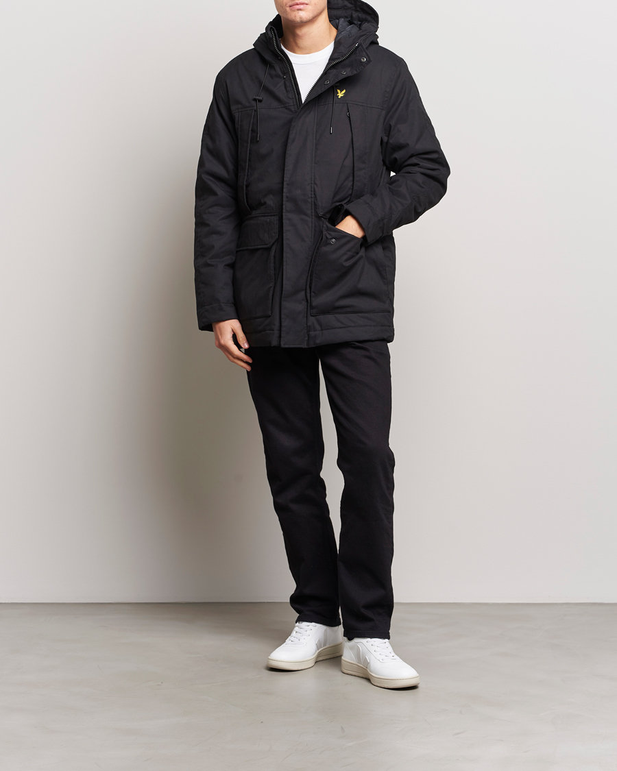 Men | Coats & Jackets | Lyle & Scott | Micro Fleece Parka Jet Black