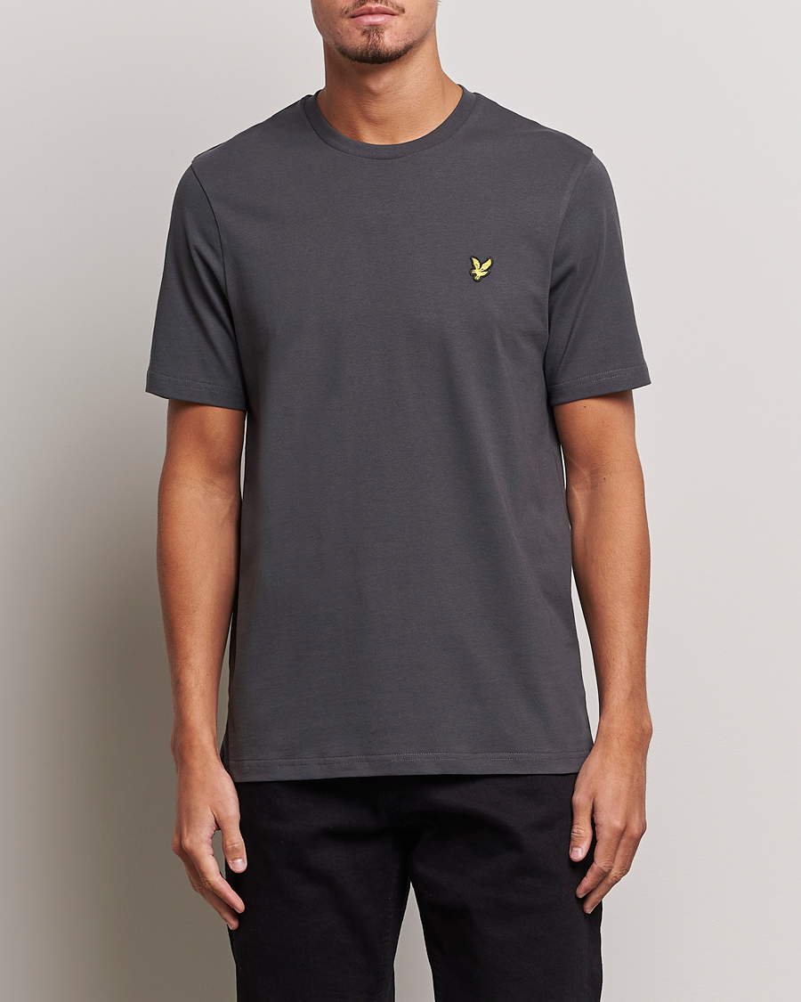 Lyle & Scott Cotton Crew Neck T-Shirt Gunmetal at CareOfCarl.com