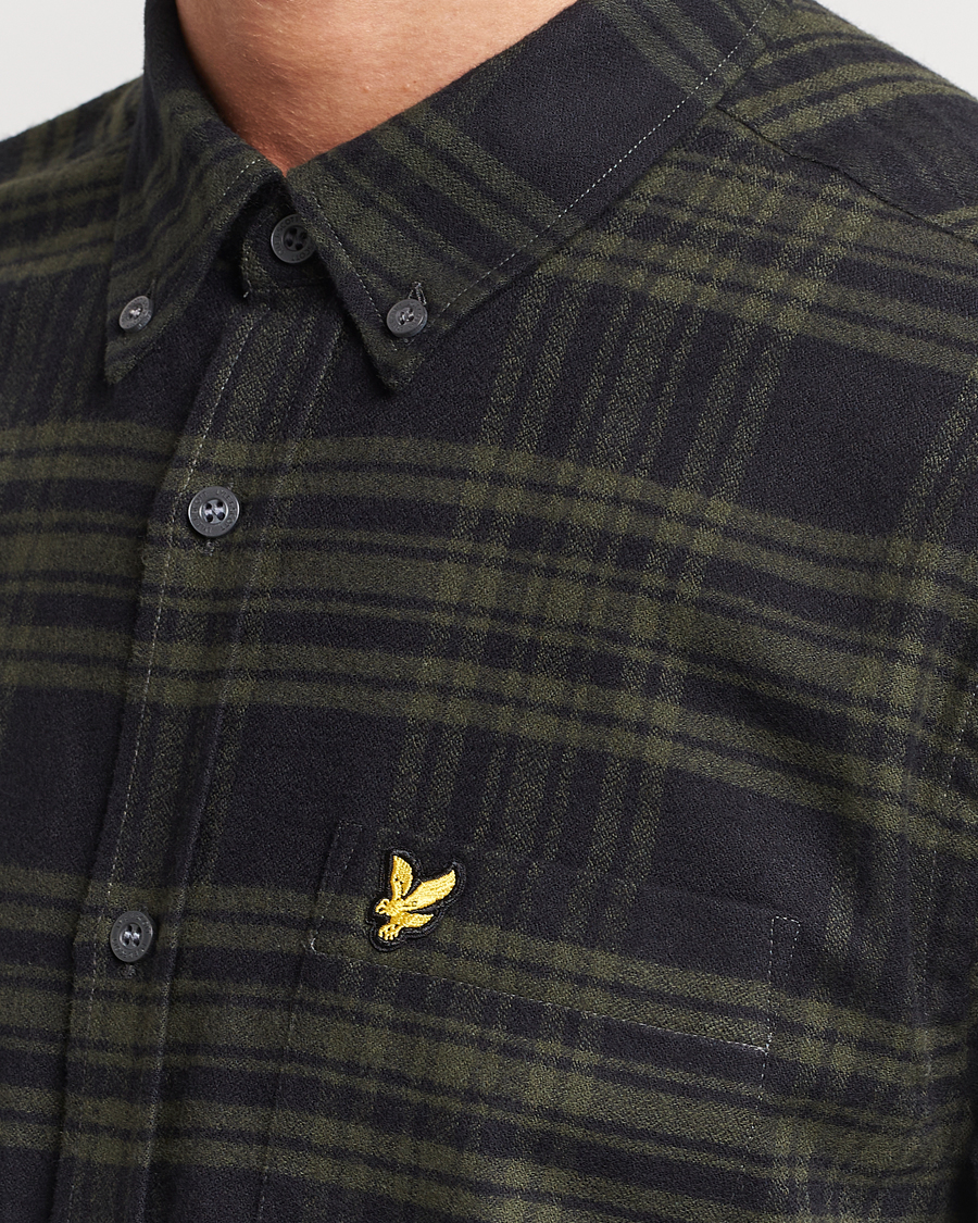 Men | Shirts | Lyle & Scott | Checked Flannel Button Down Shirt Mountain Moss