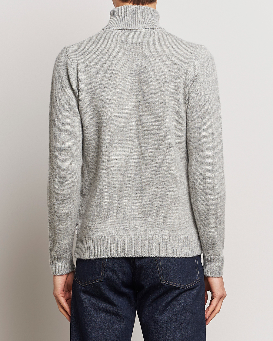 Men | Sweaters & Knitwear | Peregrine | Maker's Stitch Merino Polo Light Grey