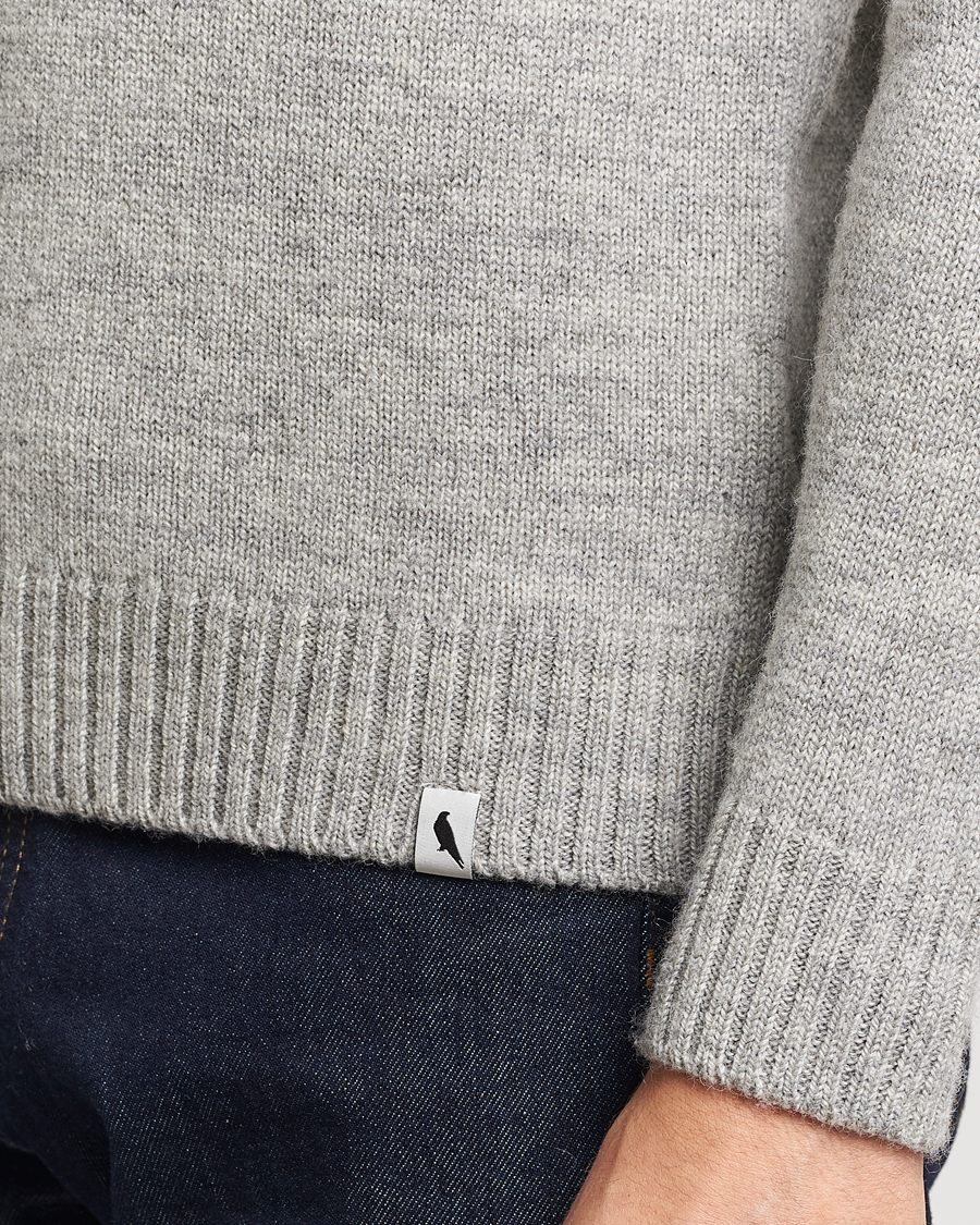 Men | Sweaters & Knitwear | Peregrine | Maker's Stitch Merino Polo Light Grey