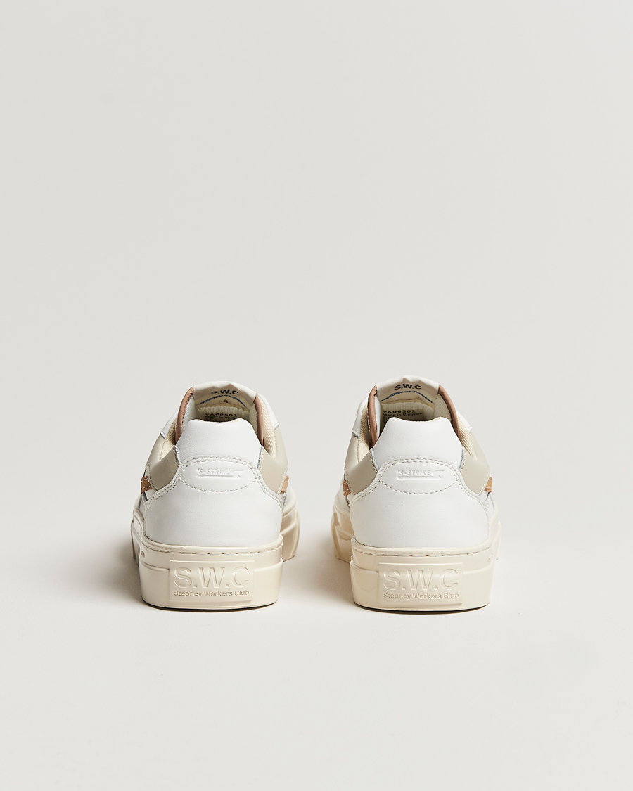 Men | Stepney Workers Club Pearl S-Strike Leather Sneaker White/Earth | Stepney Workers Club | Pearl S-Strike Leather Sneaker White/Earth