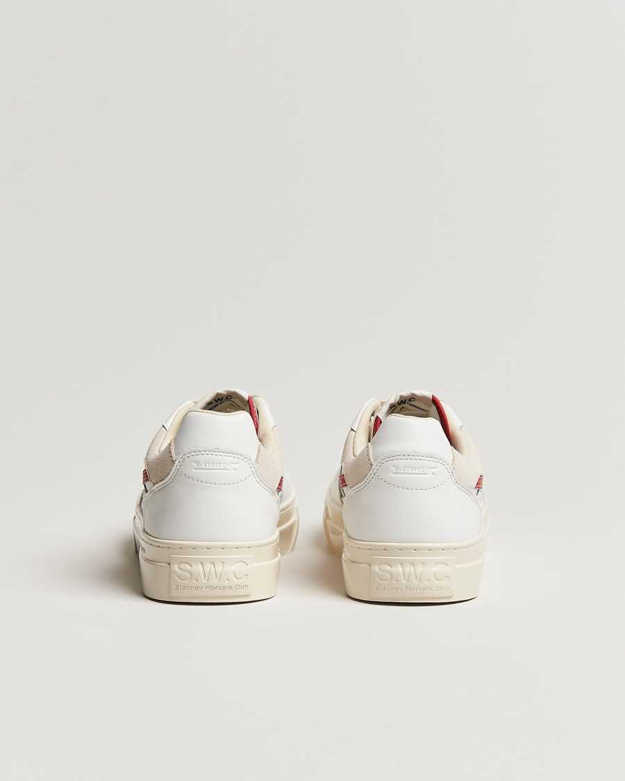 Men | Stepney Workers Club Pearl S-Strike Leather Sneaker White/Red | Stepney Workers Club | Pearl S-Strike Leather Sneaker White/Red
