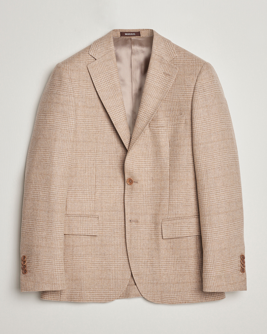 Men | Wool Blazers | Morris Heritage | Keith Glencheck Wool Blazer Khaki