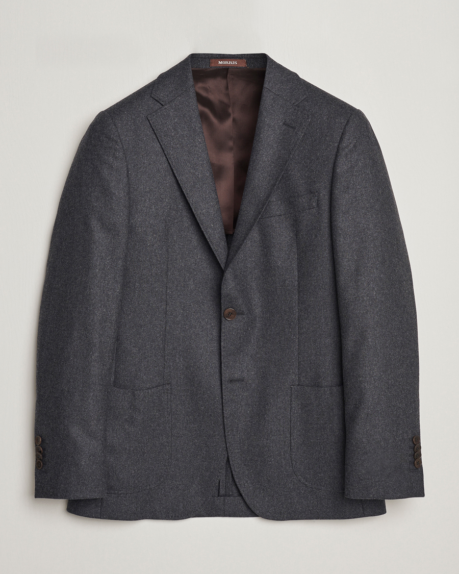 Men | Wool Blazers | Morris Heritage | Mike Flannel Blazer Grey