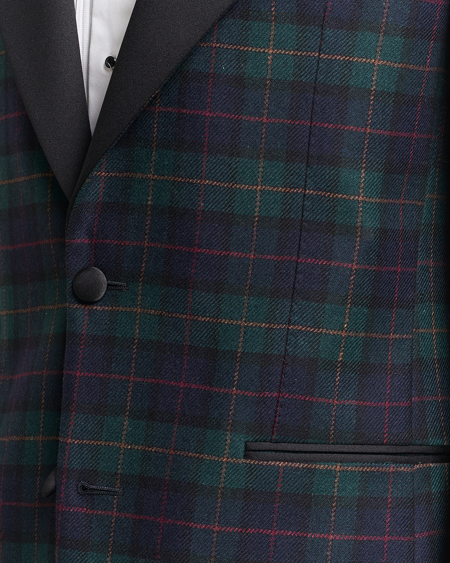Men | Blazers | Morris Heritage | Tartan Tuxedo Blazer Navy