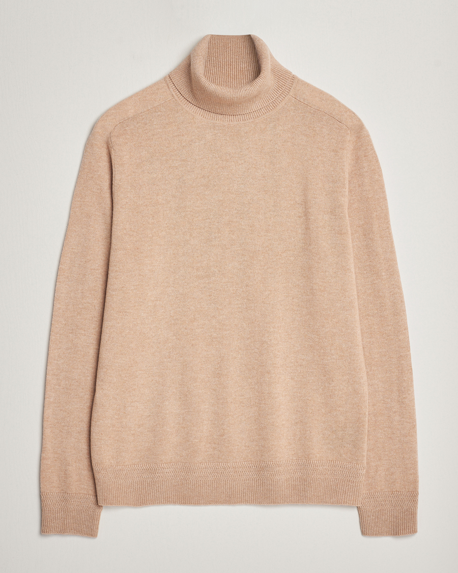 Men | Sweaters & Knitwear | Morris Heritage | Dalton Wool/Cashmere Rollneck Camel