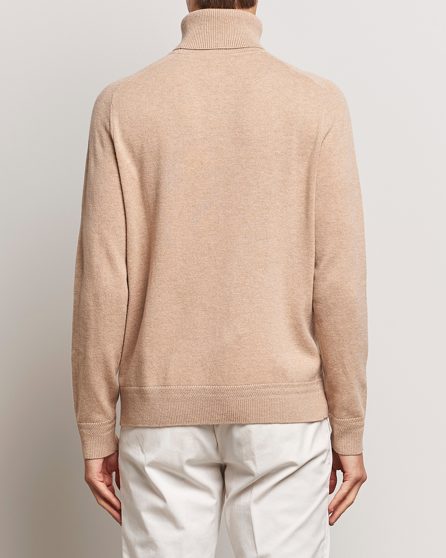 Men | Sweaters & Knitwear | Morris Heritage | Dalton Wool/Cashmere Rollneck Camel