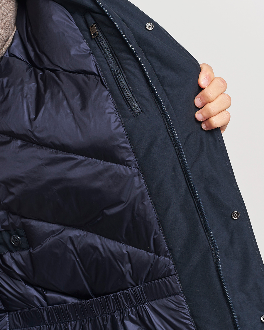 Men | Coats & Jackets | Woolrich | Polar High Collar Parka Melton Blue