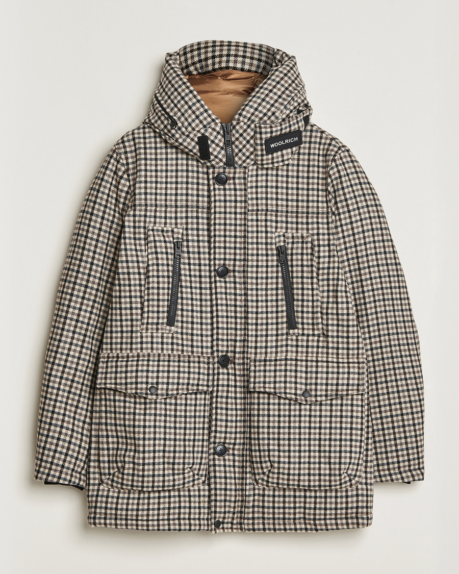 Men | Coats & Jackets | Woolrich | Wool Arctic Parka Cream Check