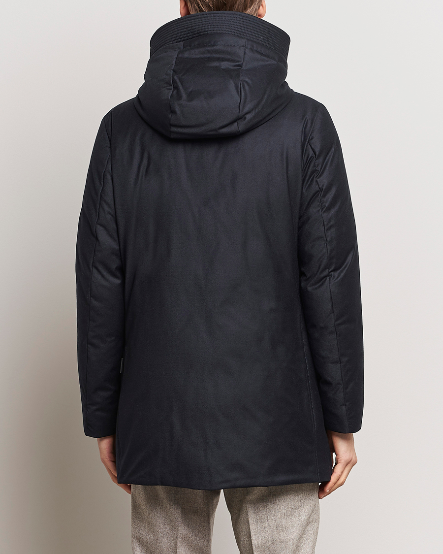 Men | Coats & Jackets | Woolrich | Luxe Loro Piana Long Parka Melton Blue