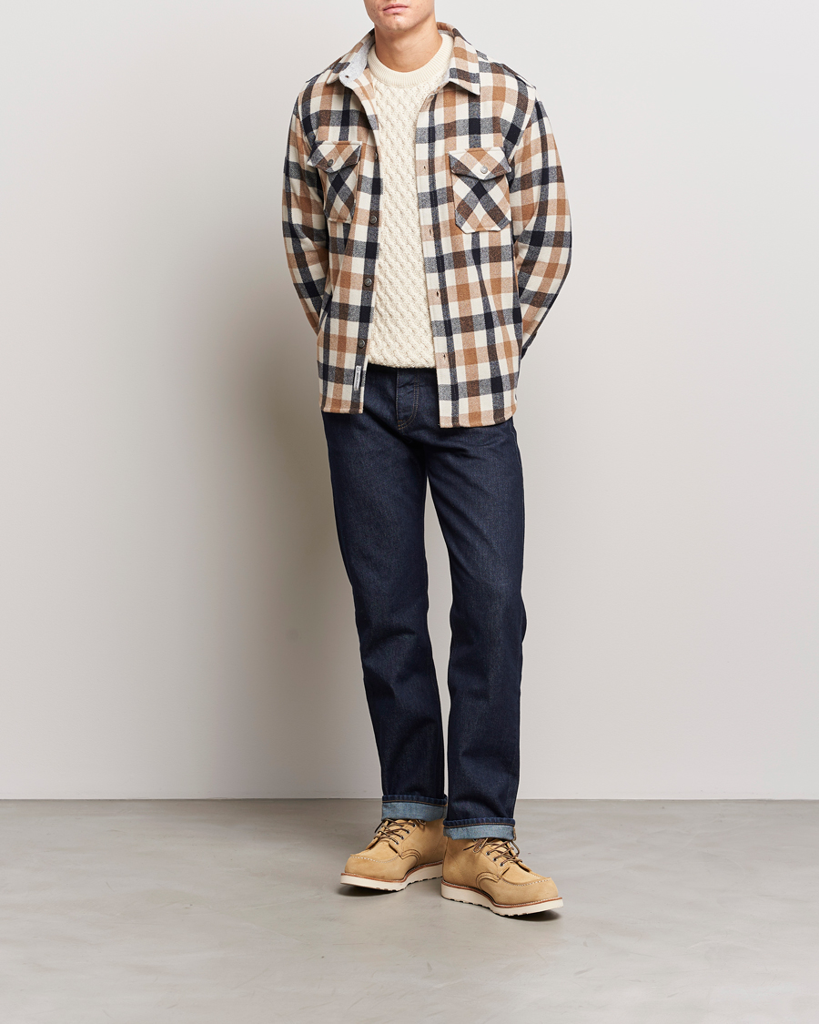 Men | Shirts | Woolrich | Alaskan Melton Wool Overshirt White Buffalo
