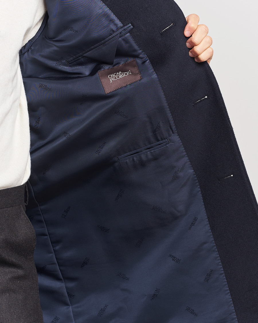 Men | Coats & Jackets | Oscar Jacobson | Shaw Wool/Cashmere Coat Navy