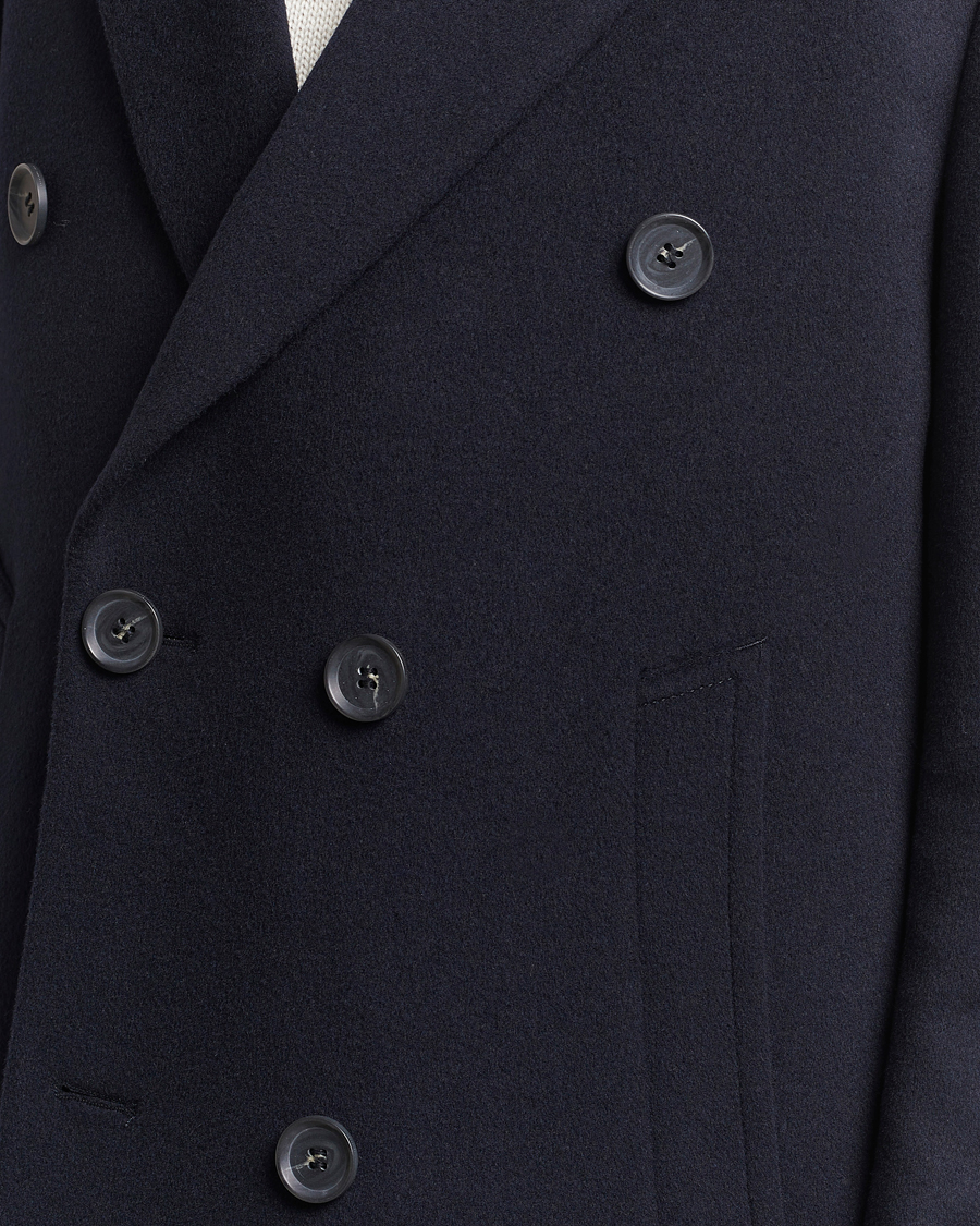 Men | Coats & Jackets | Oscar Jacobson | Slater Wool/Cashmere Double Breasted Coat Navy