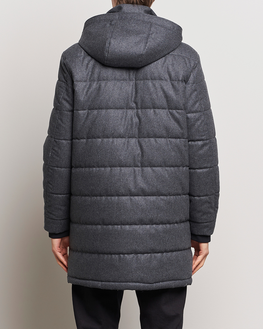 Men | Coats & Jackets | Oscar Jacobson | Stormar Padded Wool Parka Grey Melange
