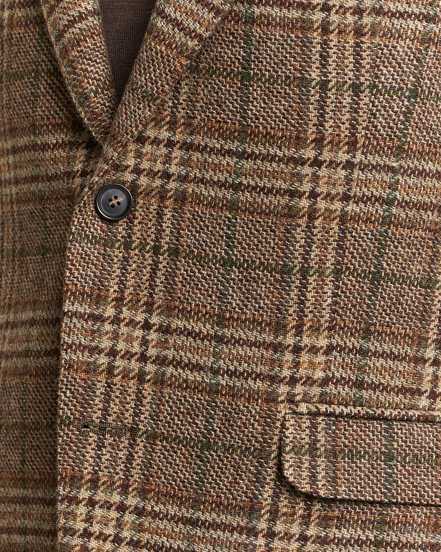 Men | Blazers | Oscar Jacobson | Fogerty Soft Checked Wool Blazer Brown