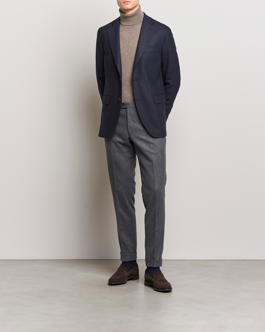 Men | Blazers | Oscar Jacobson | Fogerty Structured Wool Blazer Navy