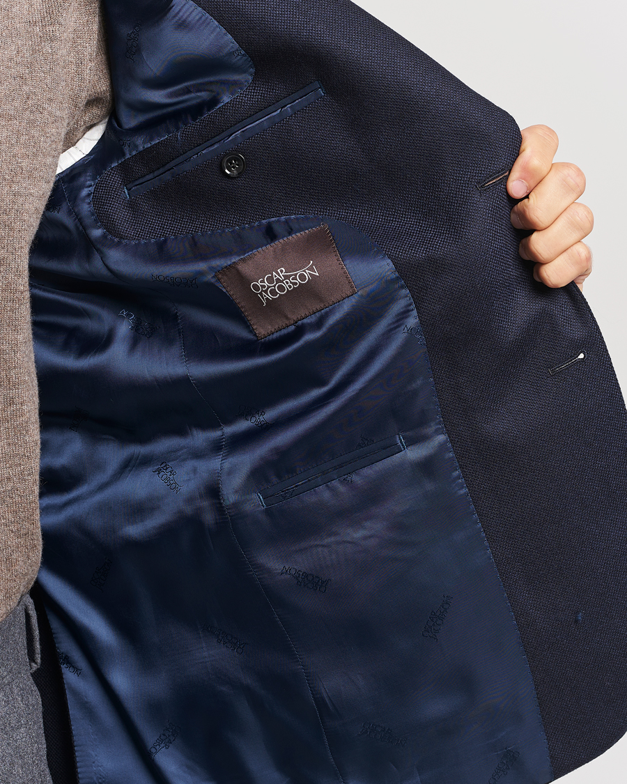 Men | Blazers | Oscar Jacobson | Fogerty Structured Wool Blazer Navy