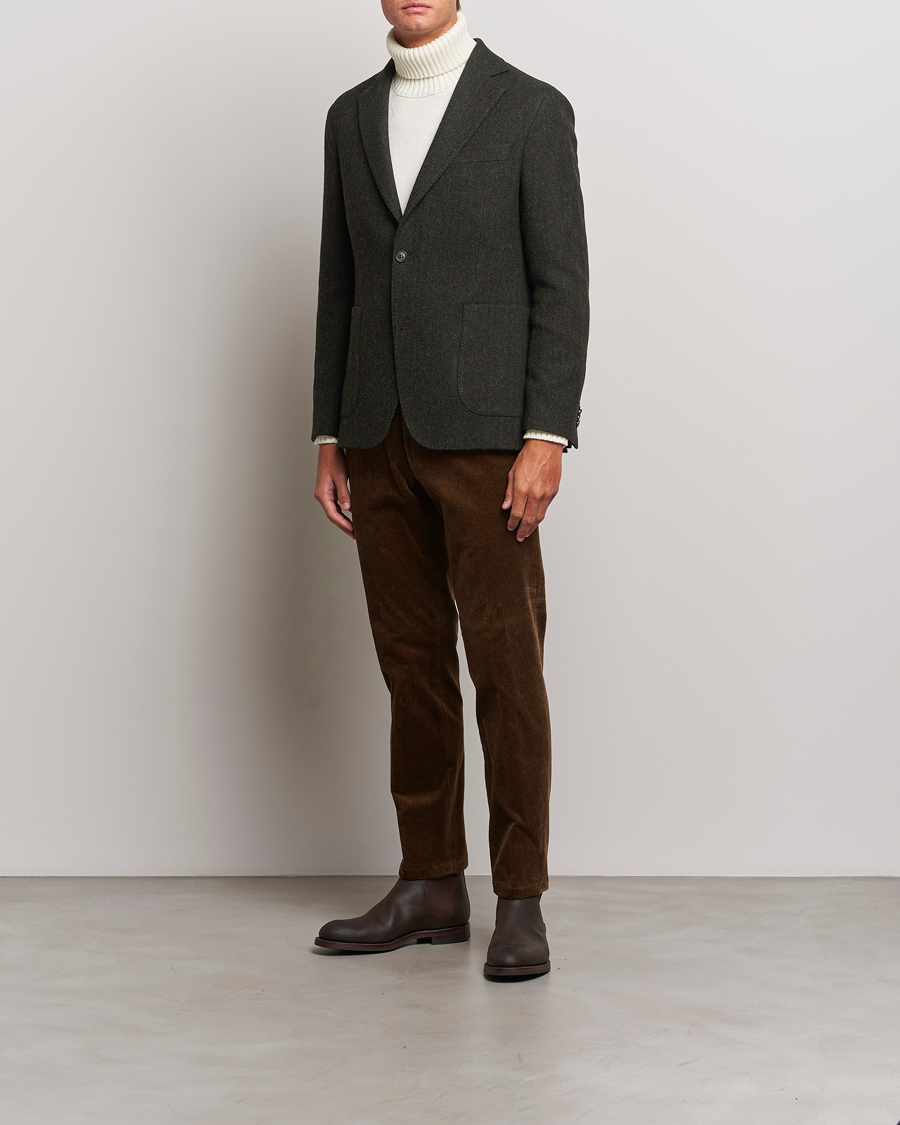 Men | Blazers | Oscar Jacobson | Fogerty Moon Herringbone Tweed Blazer Green