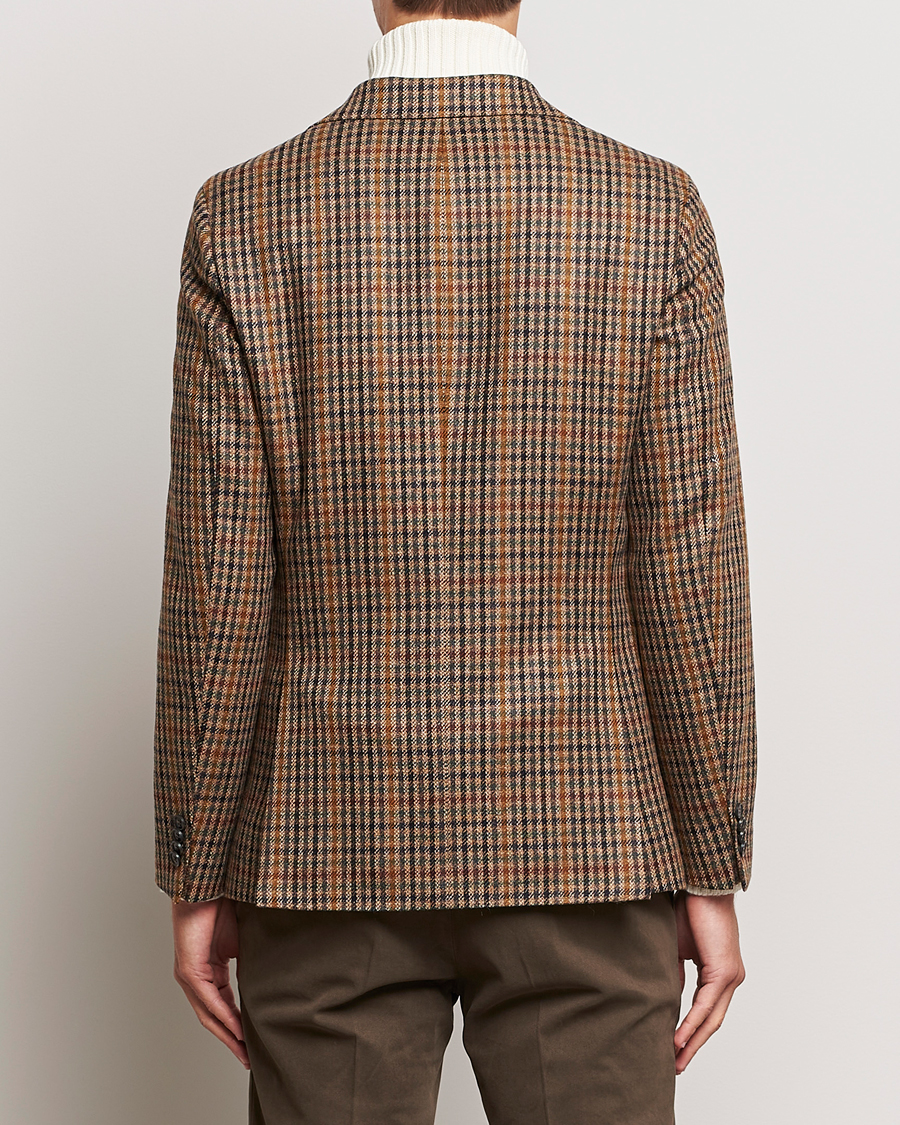 Men | Blazers | Oscar Jacobson | Eizer Houndstooth Wool/Cashmere Blazer Brown