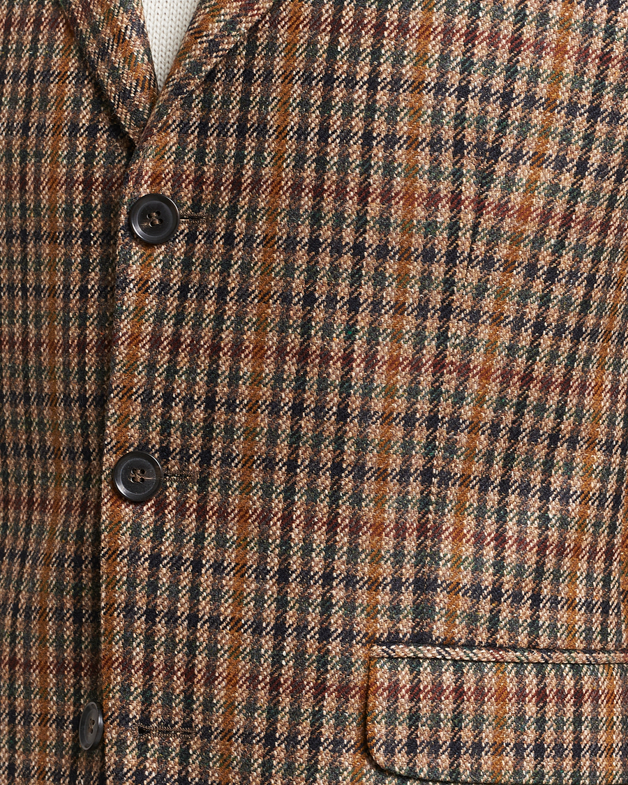 Men | Blazers | Oscar Jacobson | Eizer Houndstooth Wool/Cashmere Blazer Brown