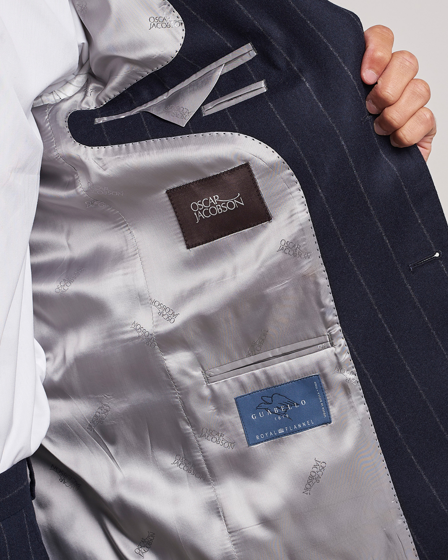 Men | Suits | Oscar Jacobson | Fogerty Denz Pinstripe Wool Suit Navy