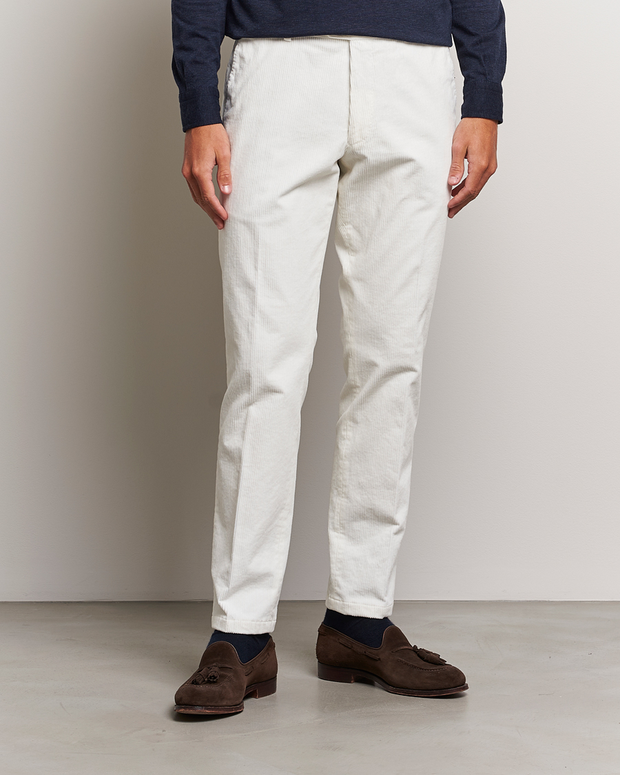 Men | Corduroy Trousers | Oscar Jacobson | Denz Corduroy Trousers White
