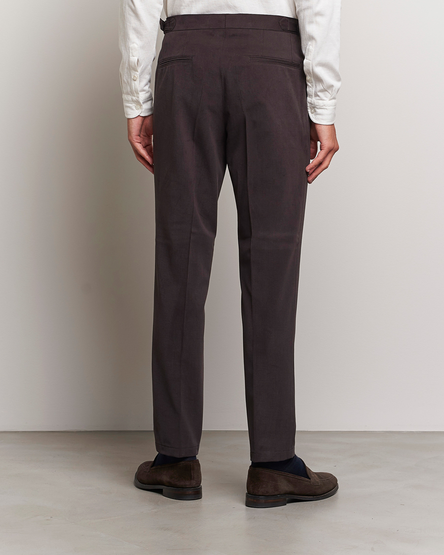 Men | Trousers | Oscar Jacobson | Delon Brushed Cotton Trousers Brown