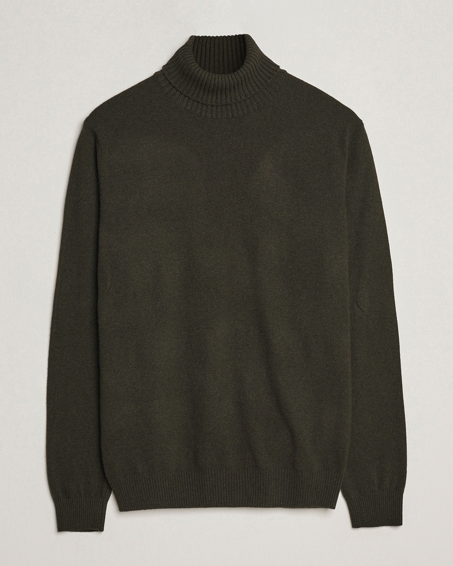 Men | Sweaters & Knitwear | Oscar Jacobson | Salim Wool/Cashmere Rollneck Green
