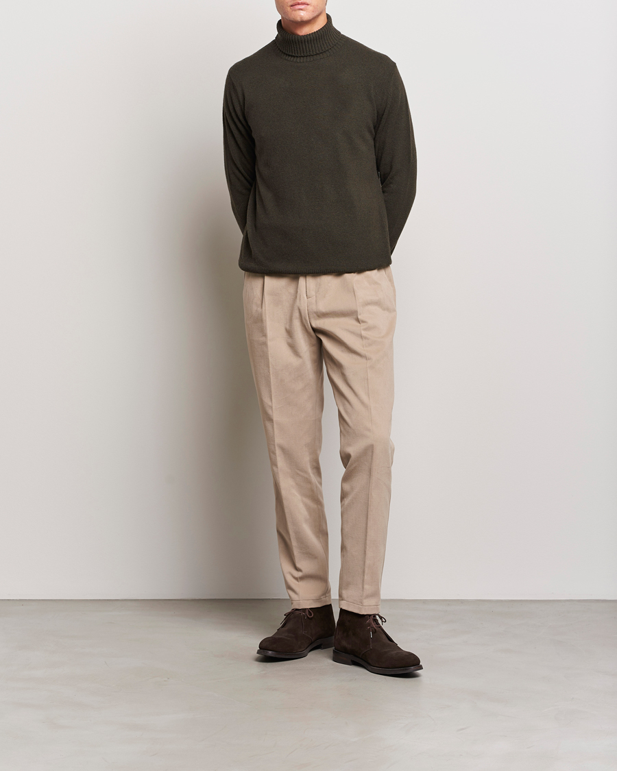 Men | Sweaters & Knitwear | Oscar Jacobson | Salim Wool/Cashmere Rollneck Green