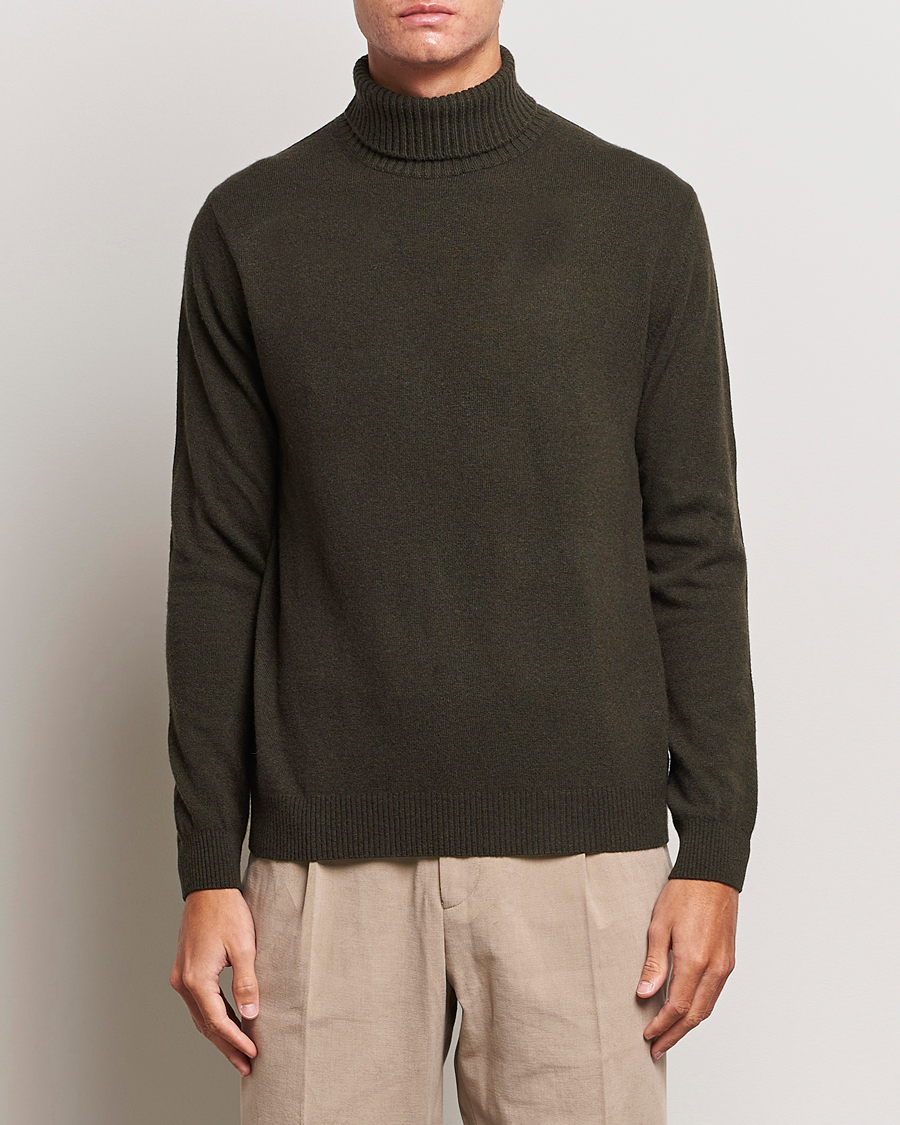 Men | Sweaters & Knitwear | Oscar Jacobson | Salim Wool/Cashmere Rollneck Green