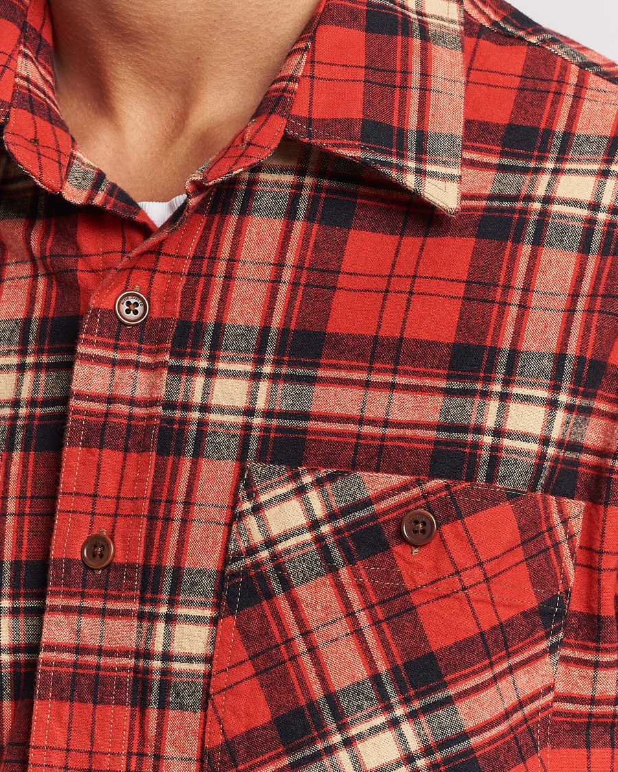 Men | Shirts | Nudie Jeans | Filip Flannel Checked Shirt Red
