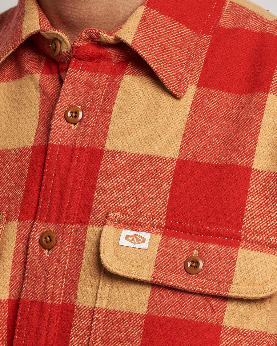 Nudie Jeans Glenn Padded Checked Shirt Jacket Red at Nudie Jeans Glenn Padded Checked Shirt Jacket Red at