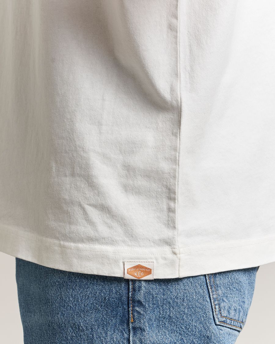 Men | T-Shirts | Nudie Jeans | Uno Everyday Crew Neck T-Shirt Chalk White
