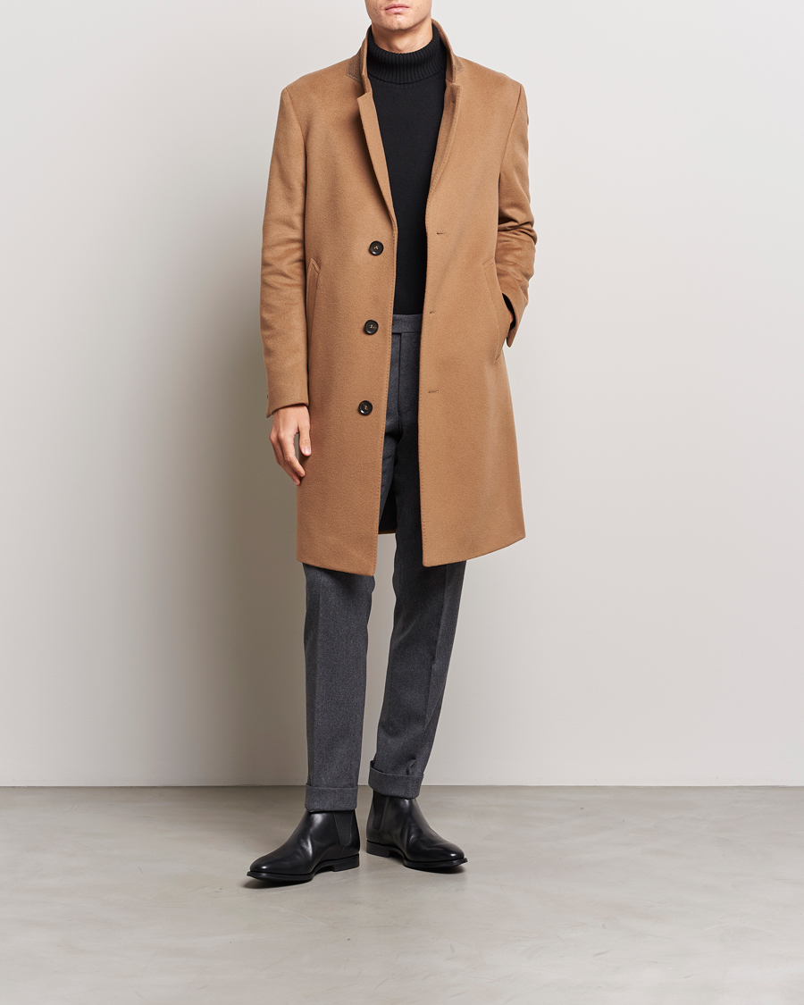 Men | Coats & Jackets | Oscar Jacobson | Shaw Wool/Cashmere Coat Camel