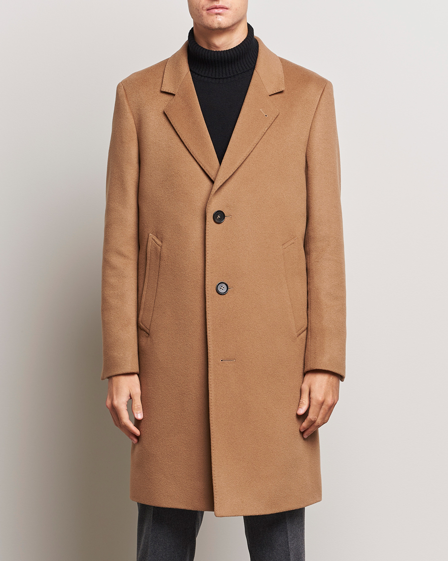 Men | Coats & Jackets | Oscar Jacobson | Shaw Wool/Cashmere Coat Camel