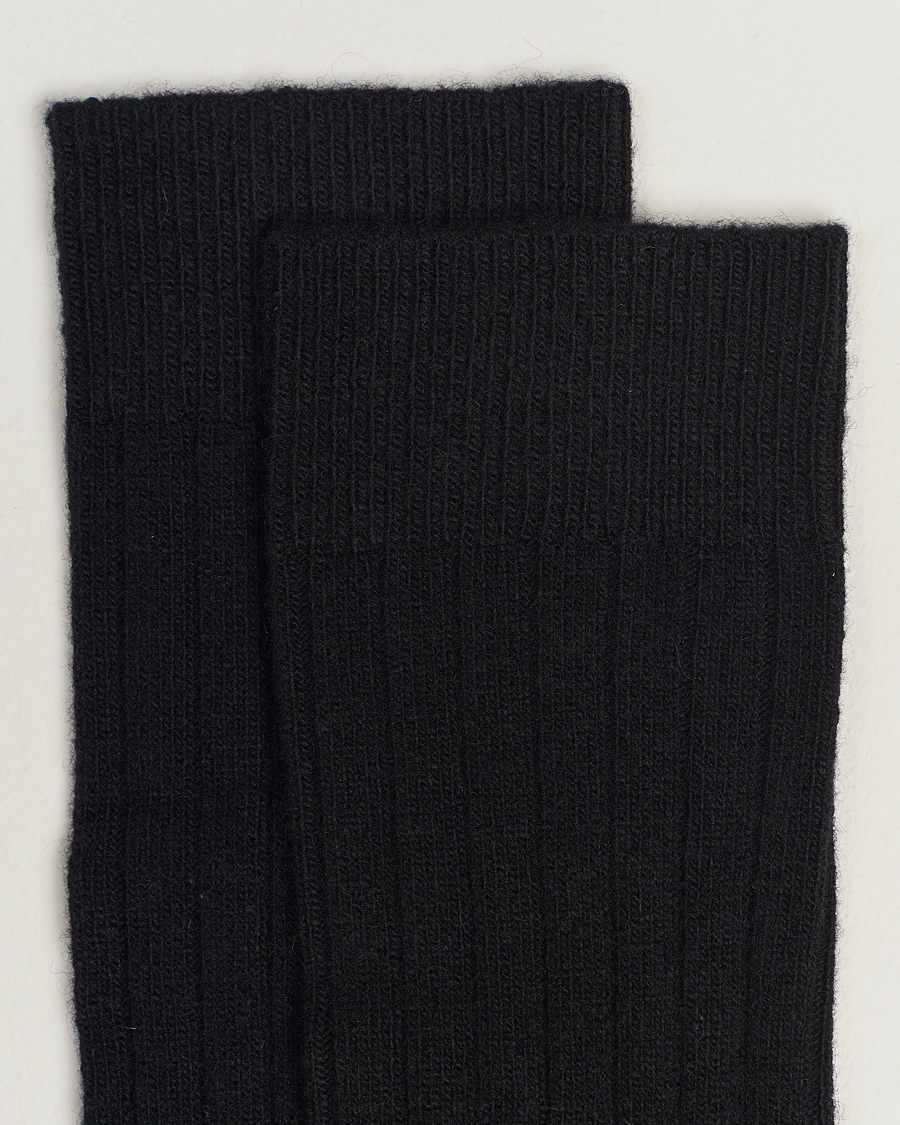 Men | Underwear & Socks | Bresciani | Wool/Cashmere Ribbed Socks Black