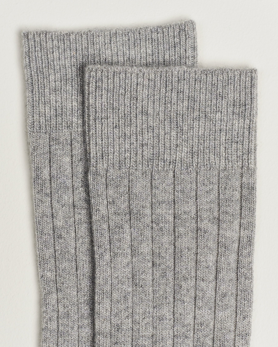 Men |  | Bresciani | Wool/Cashmerer Ribbed Socks Light Grey
