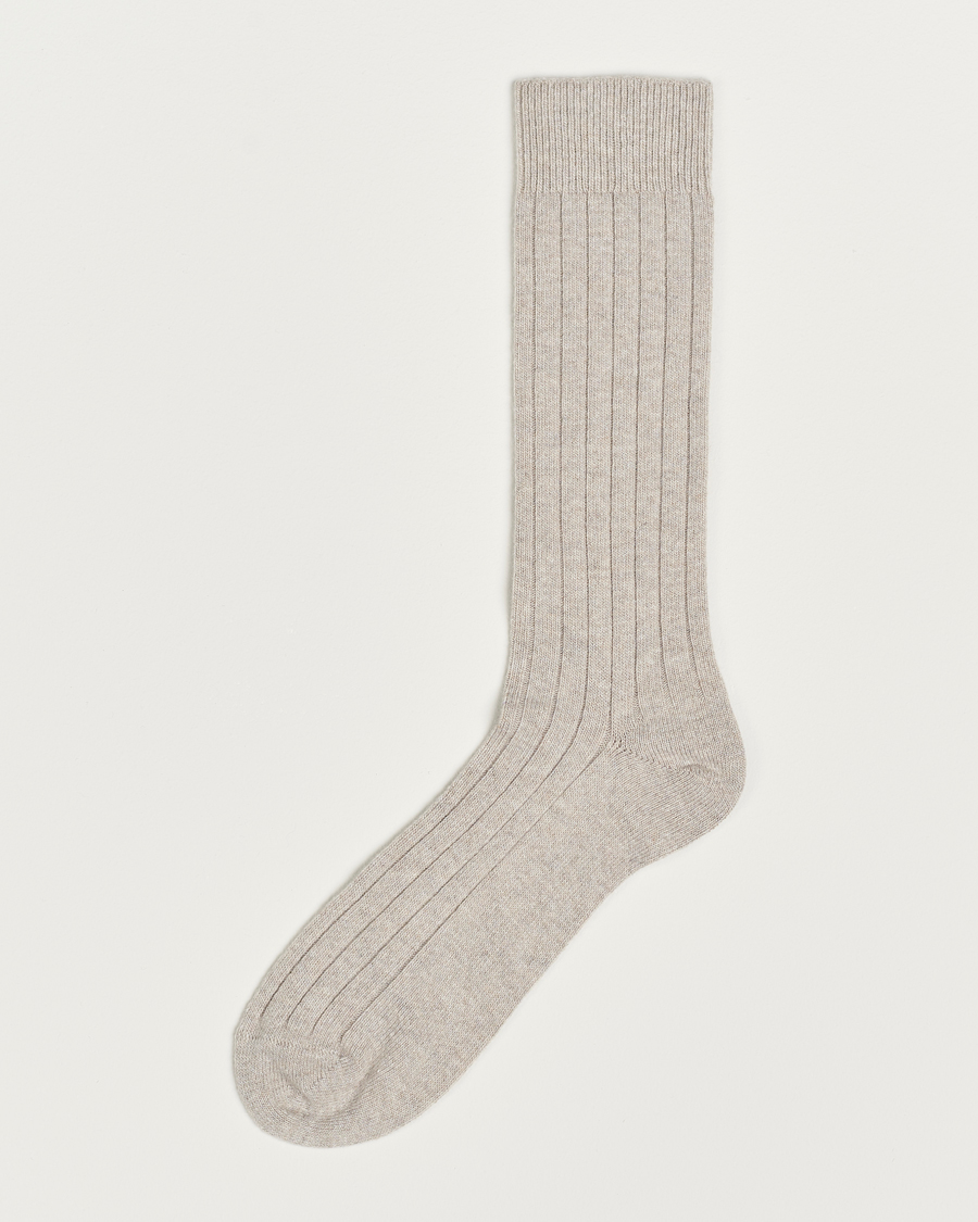 Men | Underwear & Socks | Bresciani | Wool/Cashmerer Ribbed Socks Beige
