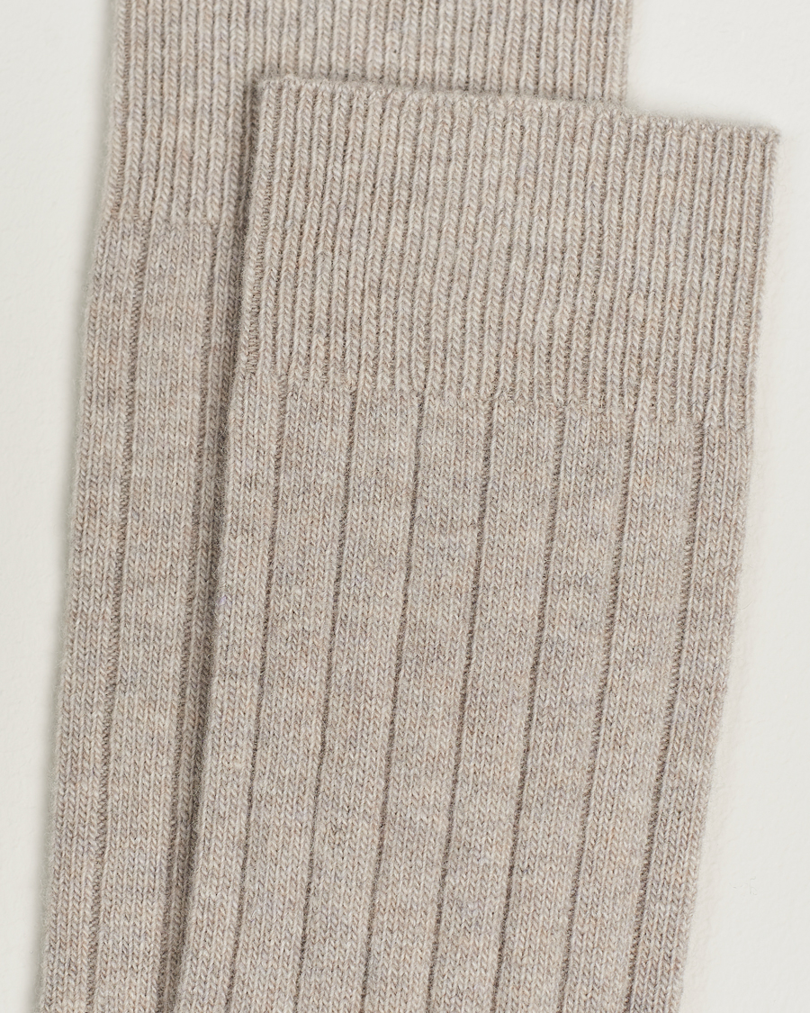 Men | Underwear & Socks | Bresciani | Wool/Cashmerer Ribbed Socks Beige