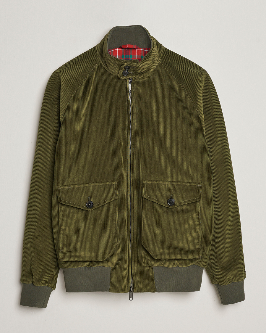 Men | Casual Jackets | Baracuta | G9 Pocket Padded Cord Harrington Jacket Olive