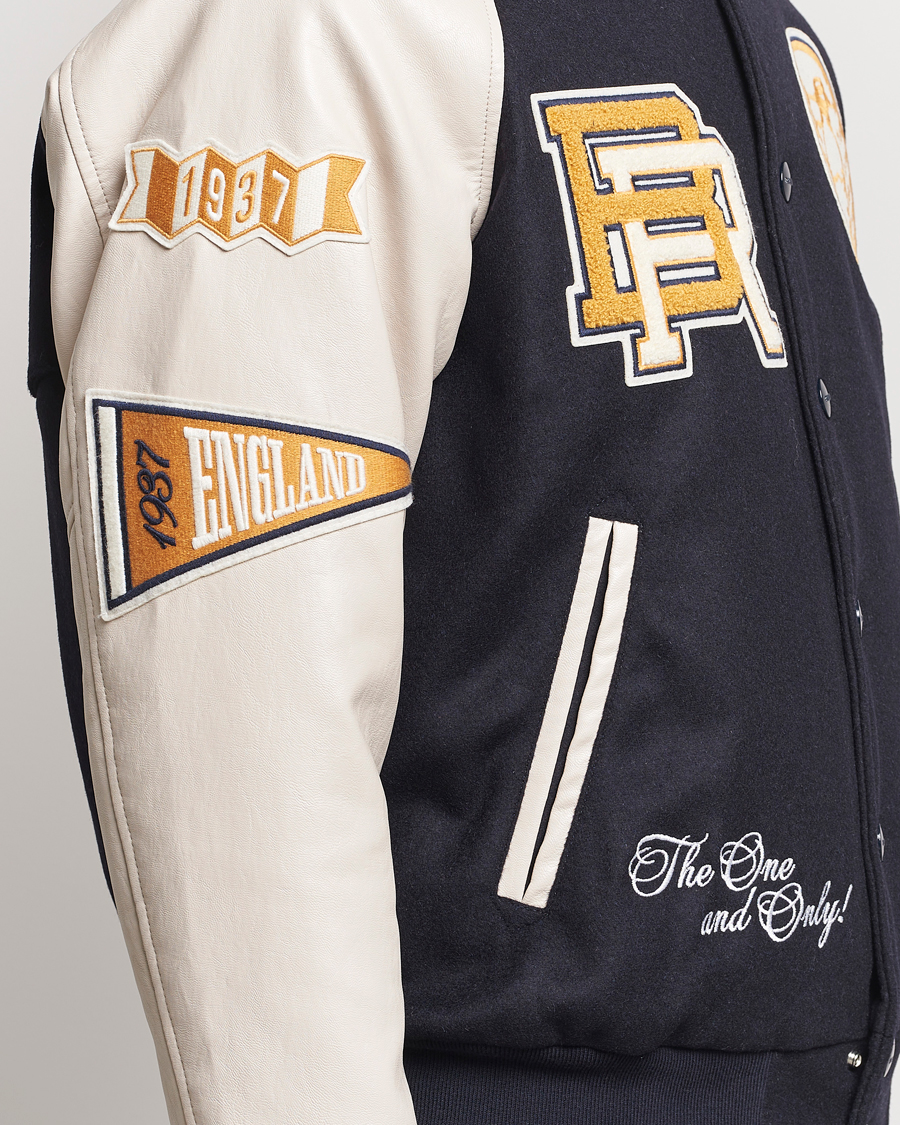 Men | Coats & Jackets | Baracuta | Wool Varsity Jacket Dark Navy