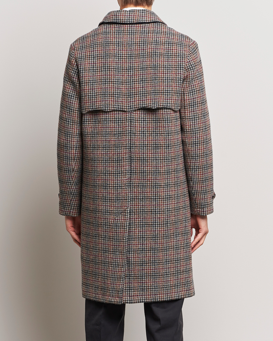 Men | Coats & Jackets | Baracuta | Paul Houndstooth Wool Coat Grey